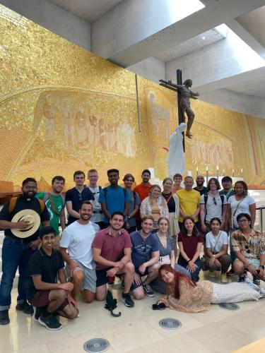 Inside the new basillica